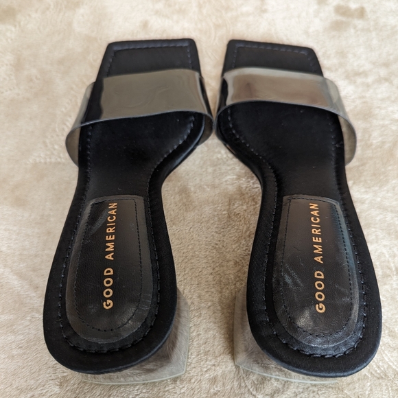 BNWOB Good American Slide Ombre Lucite Block Heels - Picture 8 of 11